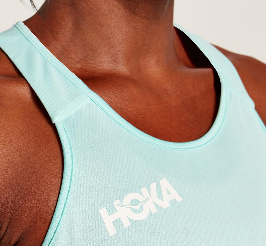 Hoka One One Top Dame - Performance Tank - Blå - 087942MCN